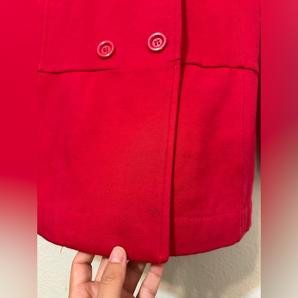 FOREVER 21 Red Double Breasted Buttoned Pea Coat - Picture 6 of 6